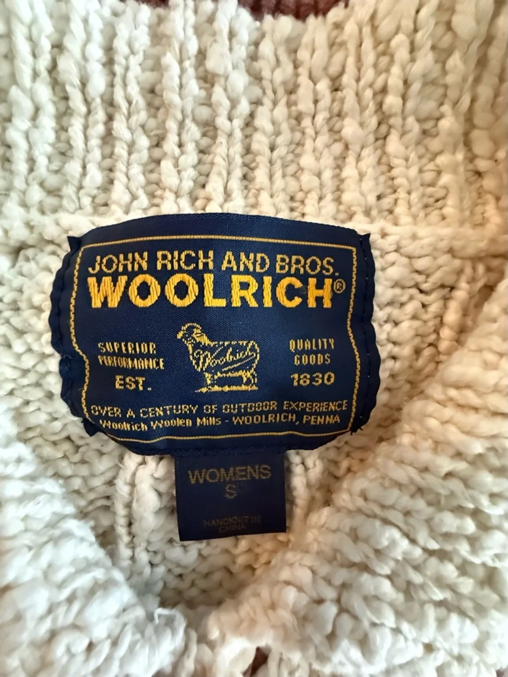 Woolrich Cream Knit Cardigan with Floral Embroidery - Picture 8 of 9